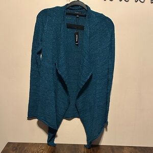 Express Teal Open Front Cardigan